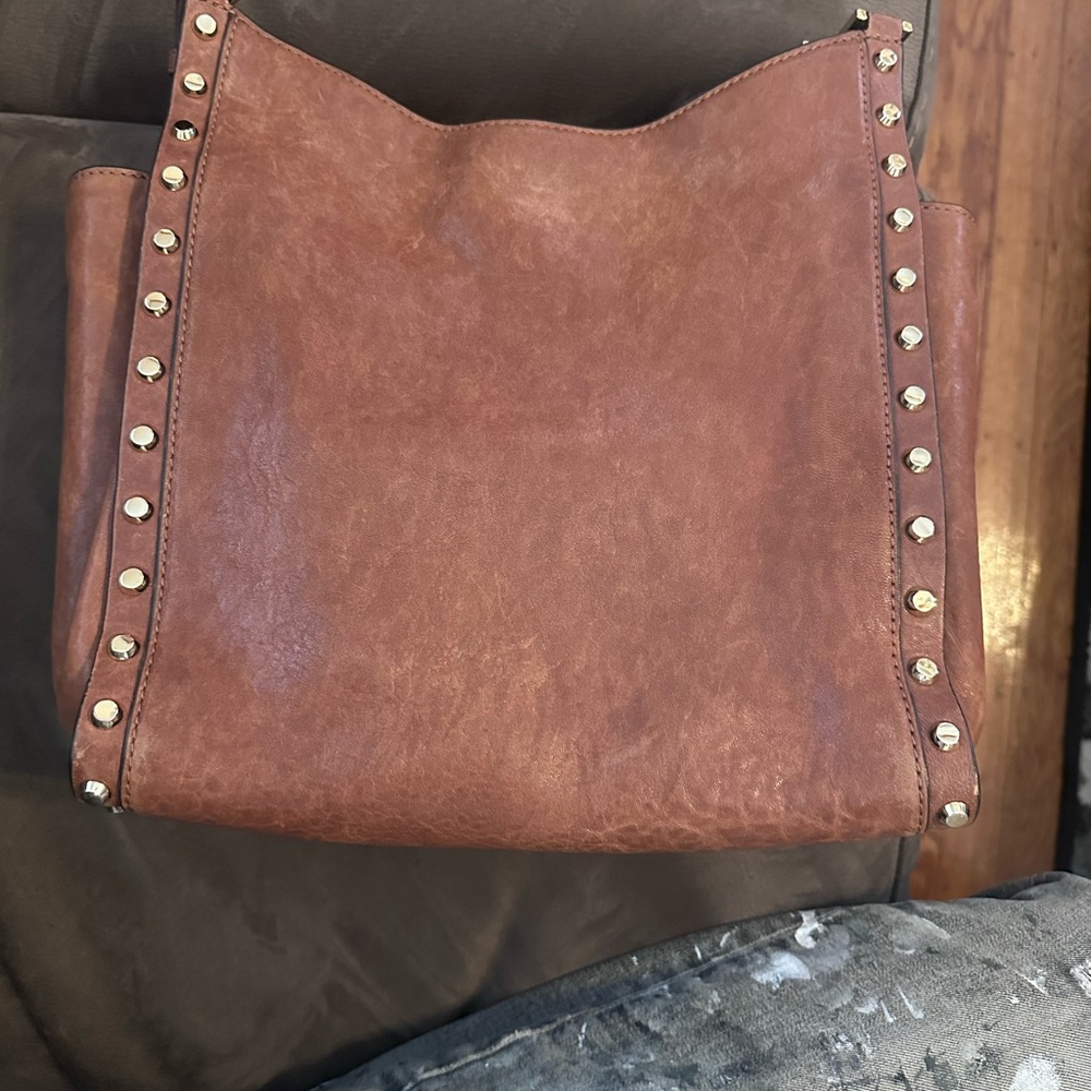 Michael Kors Brown Studded Shoulder Bag